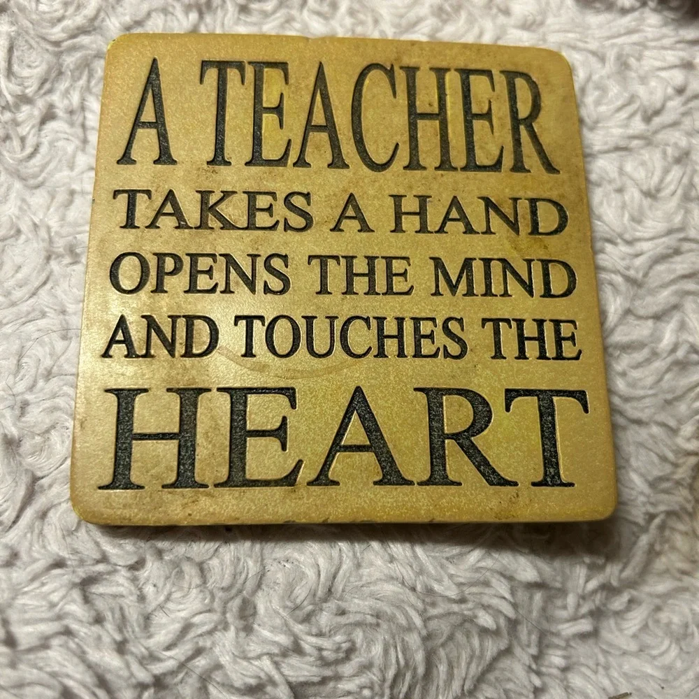 Inspirational Teacher Coaster‎ tan 4”